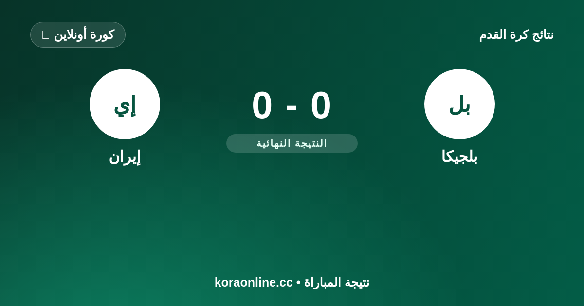 نتيجة مباراة بلجيكا ضد إيران: 0-0 في كأس العالم 2026